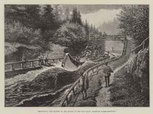 Descente des rapides de la Traun en bateau de sel, Salzkammergut autrichien - Johann Nepomuk Schonberg